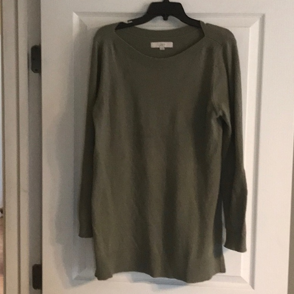 Loft olive green tunic sweater in size large